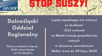 ARiMR: Zabezpiecz gospodarstwo przed suszą,