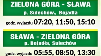 Autobusowe połączenie Sławy z Zieloną Górą.