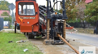 Prace przy sieci wodno-kanalizacyjnej w Krążkowie