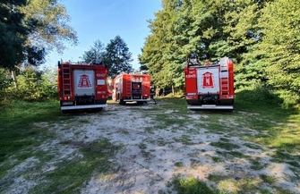 Pożar przy samym jeziorze