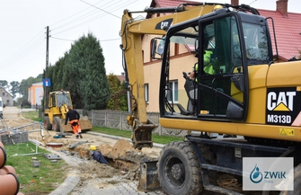 Prace przy sieci wodno-kanalizacyjnej w Krążkowie