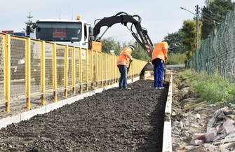 Kolejne metry kostki ułożone