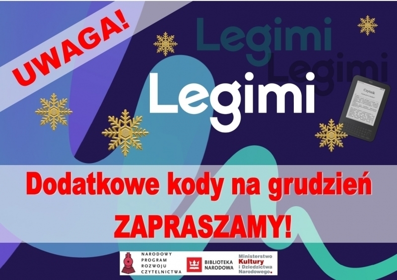 Biblioteka otrzymała nowe kody do LEGIMI