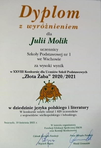 Kolejny sukces Julii Molik.