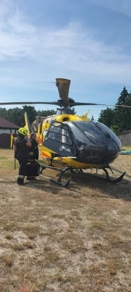 Akcja ratunkowa z udziałem helikoptera w Lubiatowie ZDJĘCIA
