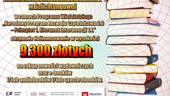 Biblioteka Publiczna Miasta i Gminy w Szlichtyngowej otrzymała dofinansowanie