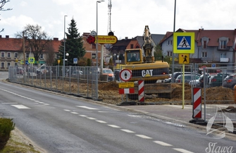 Przebudowa w centrum Sławy