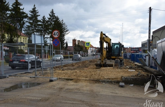 Przebudowa w centrum Sławy