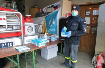 Punkt Odbioru Maseczek Ochronnych w Sławie FOTO