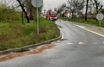 Substancja ropopochodna na drodze pomiędzy Sławą a Wygnańczycami ZDJĘCIA