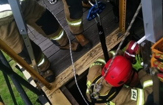 Ćwiczenia z zakresu ratownictwa wysokościowego strażaków KP PSP Wschowa ZDJĘCIA