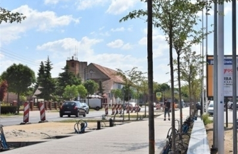 Zielony pasaż w centrum Sławy