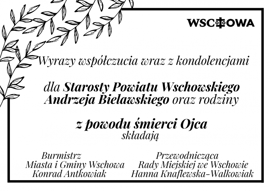 Zdjęcie 1: Kondolencje dla Starosty Powiatu Wschowskiego