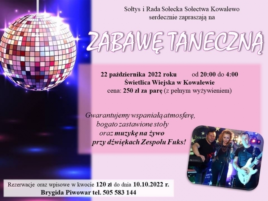 Zdjęcie 1: Zabawa taneczna w Kowalewie (ZAPOWIEDŹ)