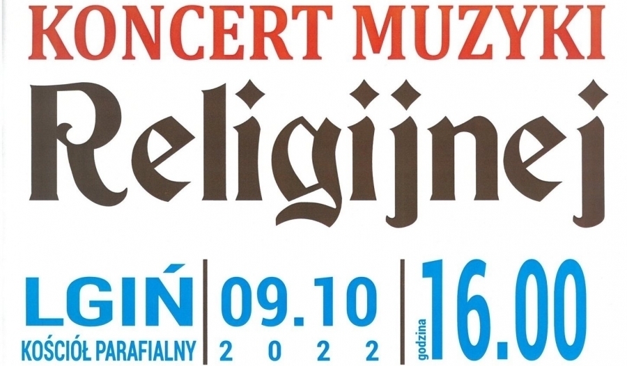 Koncert Muzyki Religijnej w Lginiu ZAPOWIEDŹ