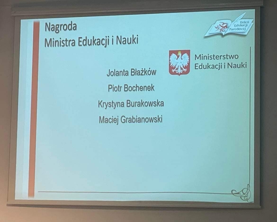 Dyrektor Maciej Grabianowski doceniony przez Ministra Edukacji i Nauki