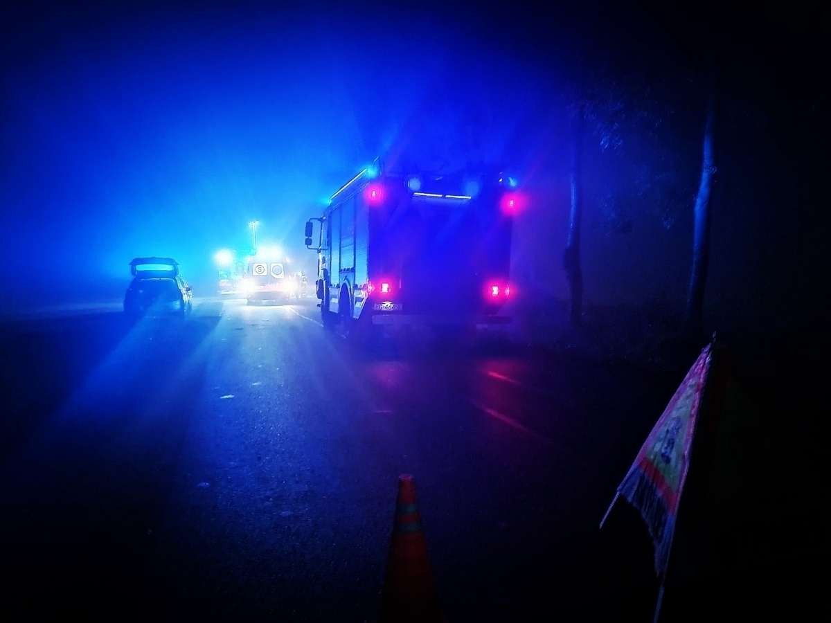 Wypadek na drodze Sława-Przybyszów.