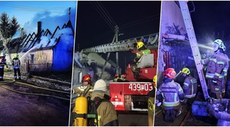 Dach domu w Radzyniu spłonął doszczętnie.