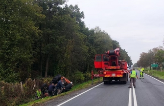 Pijany traktorzysta wjechał do rowu