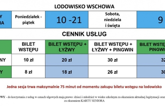 Lodowisko we Wschowie - godziny otwarcia cennik wypożyczalnia łyżew