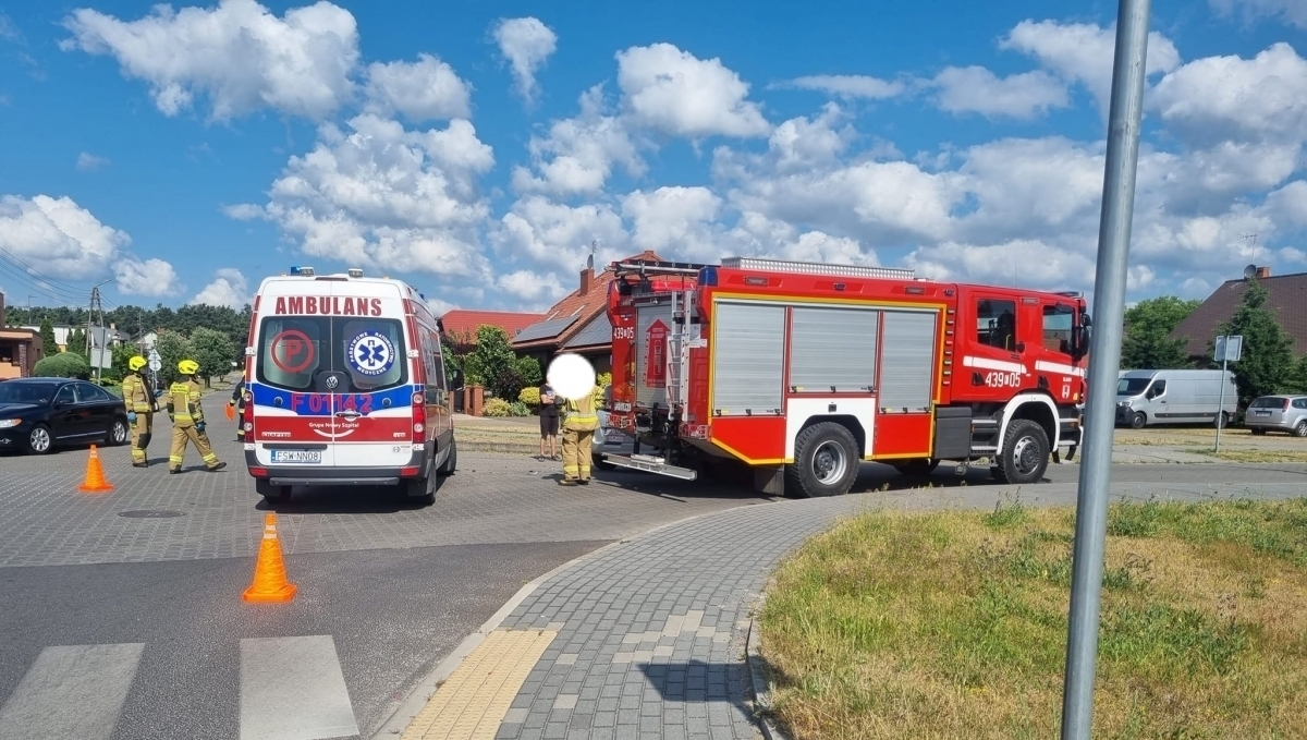 Wypadek ewakuacja i wyciek gazu FOTO