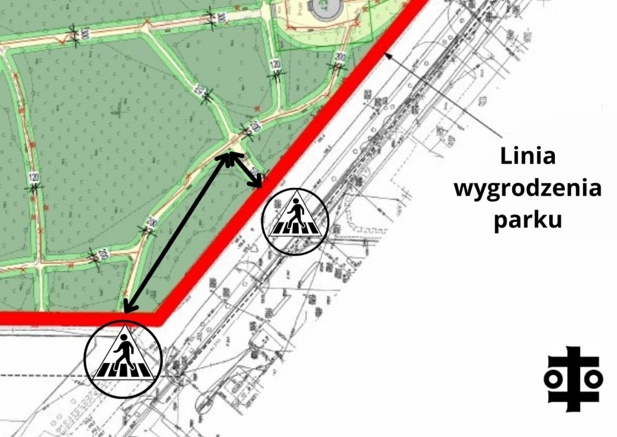 Pasy w okolicy Parku Wolsztyńskiego dostępne dla pieszych i rowerzystów