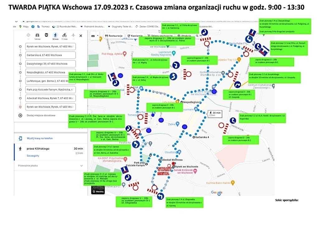 Wschowa. W niedzielęutrudnienia w ruchu drogowym