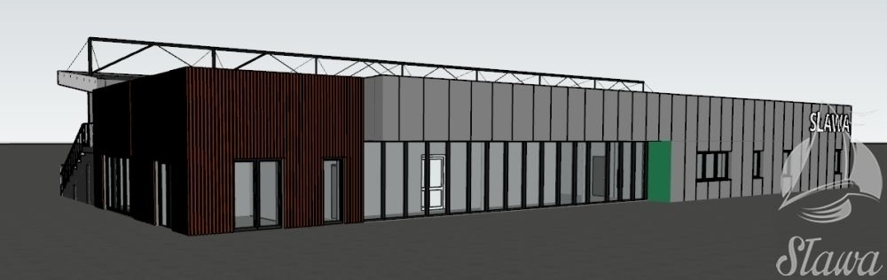 Zadaszone trybuny pomieszczą300 widzów - nowy stadion w Sławie