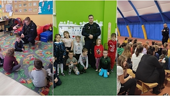 Policjanci spotkali się z dziećmi w ramach akcji „Bezpieczne Ferie 2023”