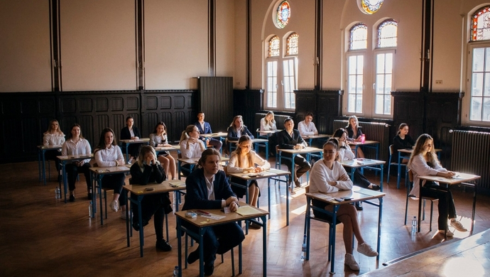 Matura 2023. Uczniowie piszą egzamin z j. polskiego