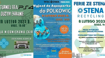 Ferie z CKiR: wyjazd do aquaparku, turniej FIFA na wielkim ekranie oraz wycieczka do Steny