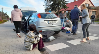 Czołówka forda focusa i peugeota boxera w Radomyślu