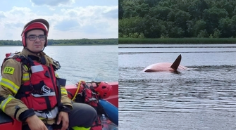 Przewrócona łódź i dwie osoby w wodzie. OSP Sława w akcji (FOTO)