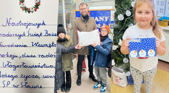 Uczniowie ze Sławy przekazali kartki świąteczne dla hospicjum. Akcję zainicjowały dwie nauczycielki