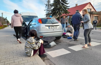 Czołówka forda focusa i peugeota boxera w Radomyślu