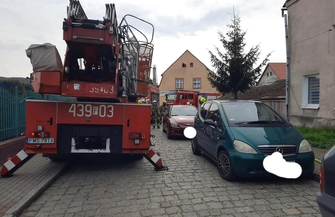 Pożar w budynku mieszkalnym w Sławie FOTO