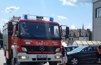 Wypadek ewakuacja i wyciek gazu FOTO