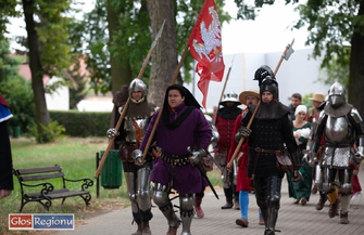 Trzeci piknik rycerski we Wschowie Średniowieczne miasto. Krajobraz przed bitwą