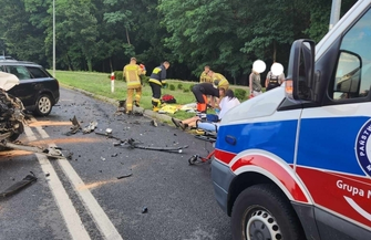 Czołowe zderzenie w Sławie