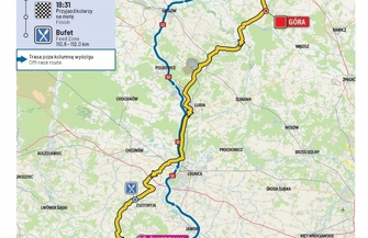 80. Tour de Pologne w okolicach Wschowy Kolarze przejadąprzez Leszno i Górę