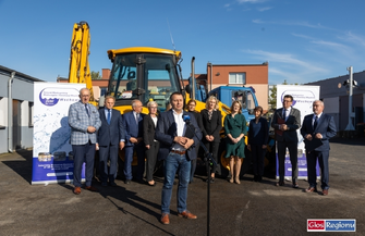 Konferencja prasowa pod siedzibą ZUW Wschowa ws. dofinansowania z Polskiego Ładu