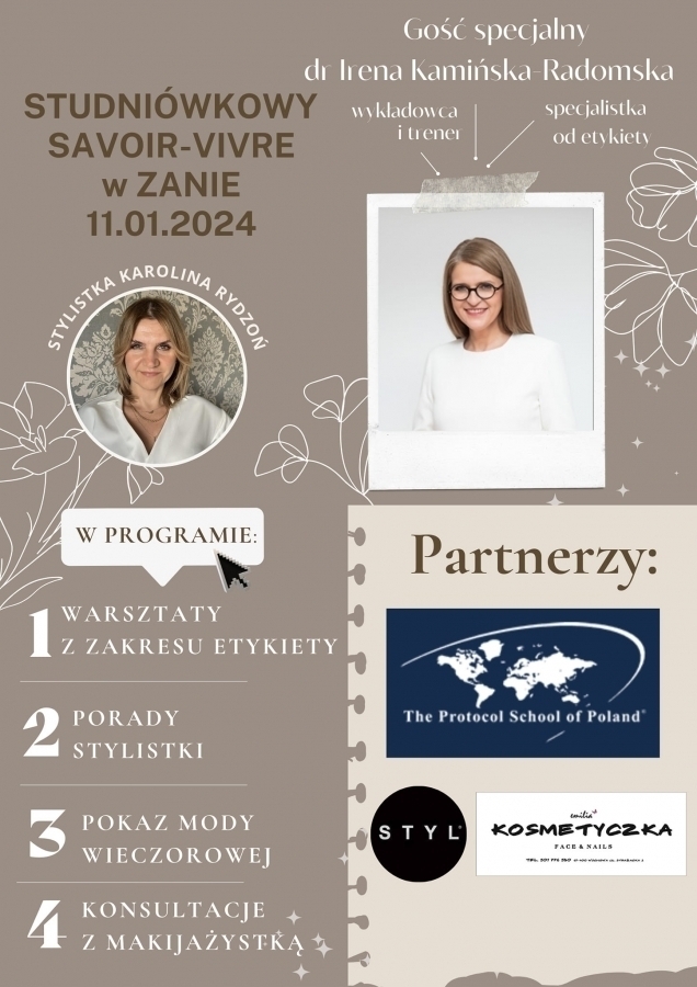 I LO Wschowa znów zaskakuje. Szkoła organizuje Studniówkowy savoir-vivre dla maturzystów