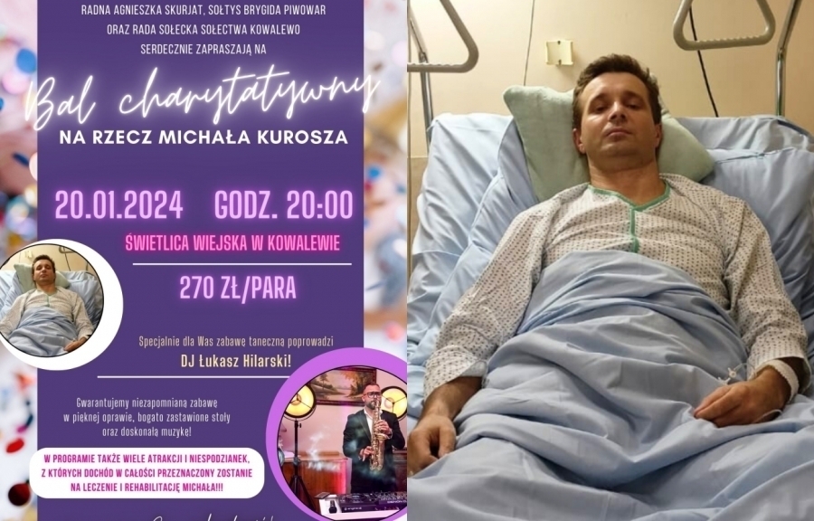 W Kowalewie będą bawićsię dla Michała Kurosza. Bal charytatywny już 20 stycznia