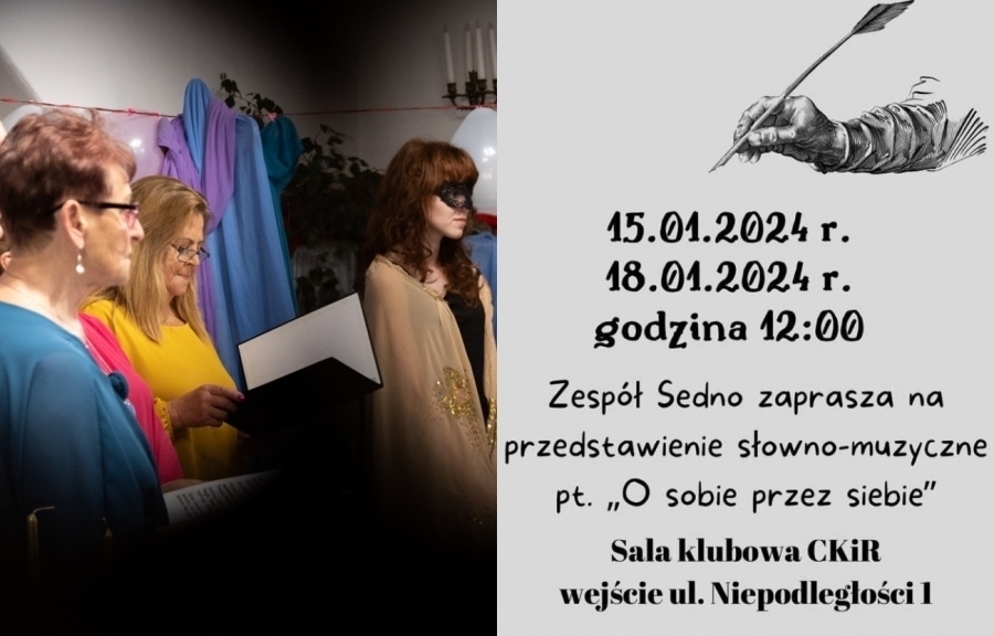 Zespół Sedno zaprasza na impresjęsłowno-muzyczną z poezją W. Szymborskiej. O sobie przez siebie