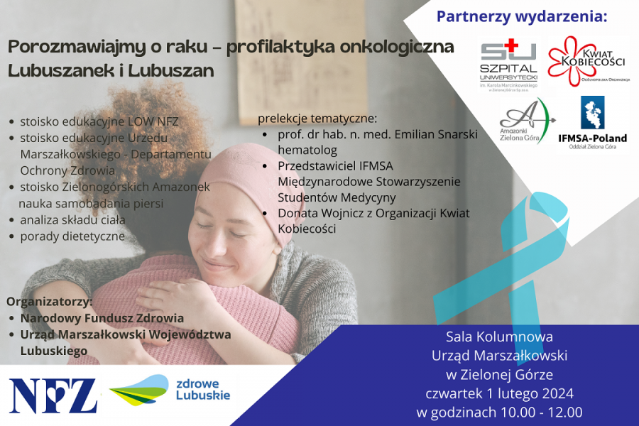W Zielonej Górze odbędzie sięwydarzenie pn. Porozmawiajmy o raku. Dołącz do grupy ze Wschowy