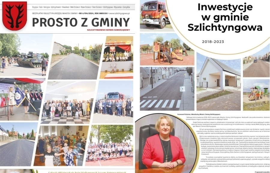 Biuletyn Prosto z Gminy. Podsumowanie roku w Gminie Szlichtyngowa jużdostępne