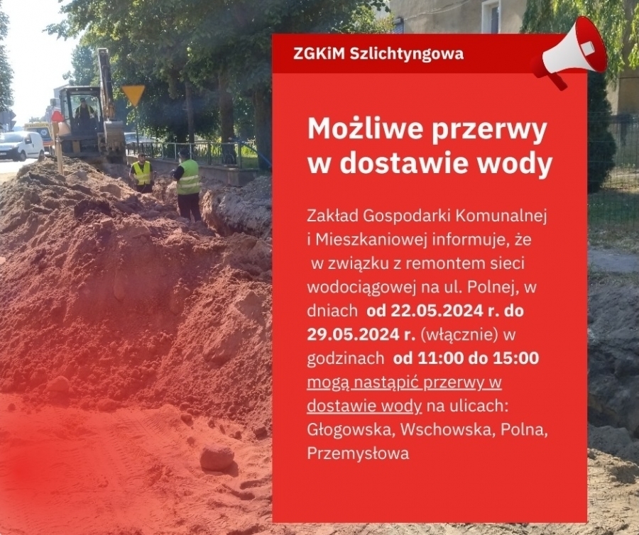 Przerwy w dostawie wody w Szlichtyngowej. Sprawdź czy dotyczy to Twojej ulicy