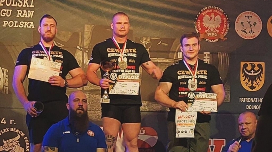 Policjant ze Sławy dźwignął270 kg Dawid Gorący Wicemistrzem Polski