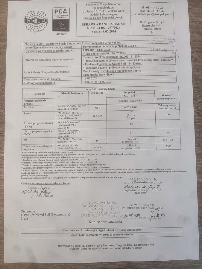 Alarm sanitarny w 6 miejscowościach na terenie gminy Sława. Woda z kranu nie nadaje się do picia