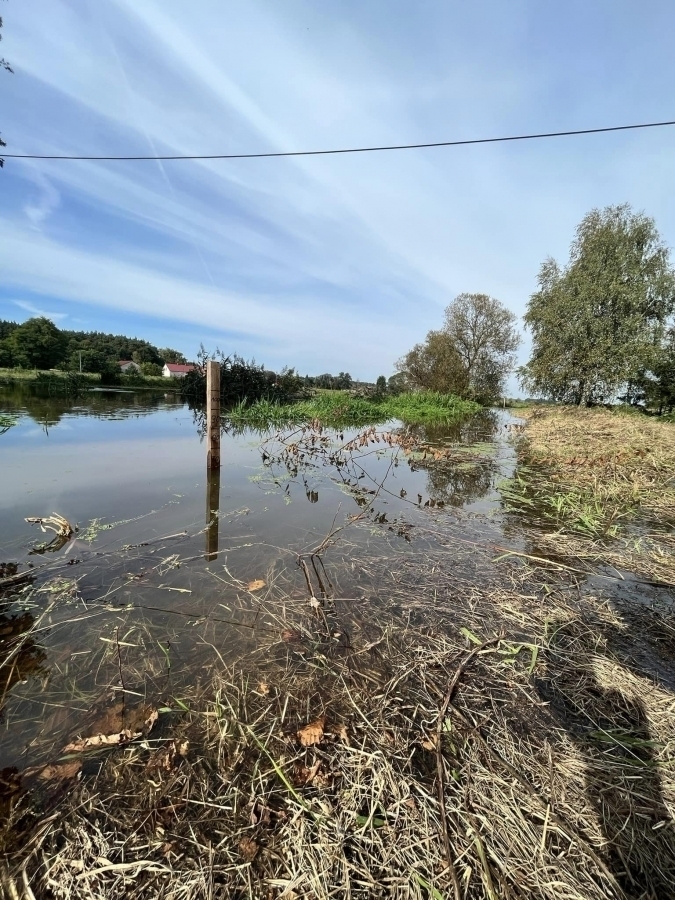 W Czerlejewie woda podchodzi pod domy i zagraża drodze gminnej.
